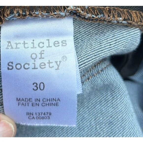 Articles Of Society Jeans Slim Dylan Womens Size 30 Comfort Stretch Midrise Dark - Picture 7 of 9